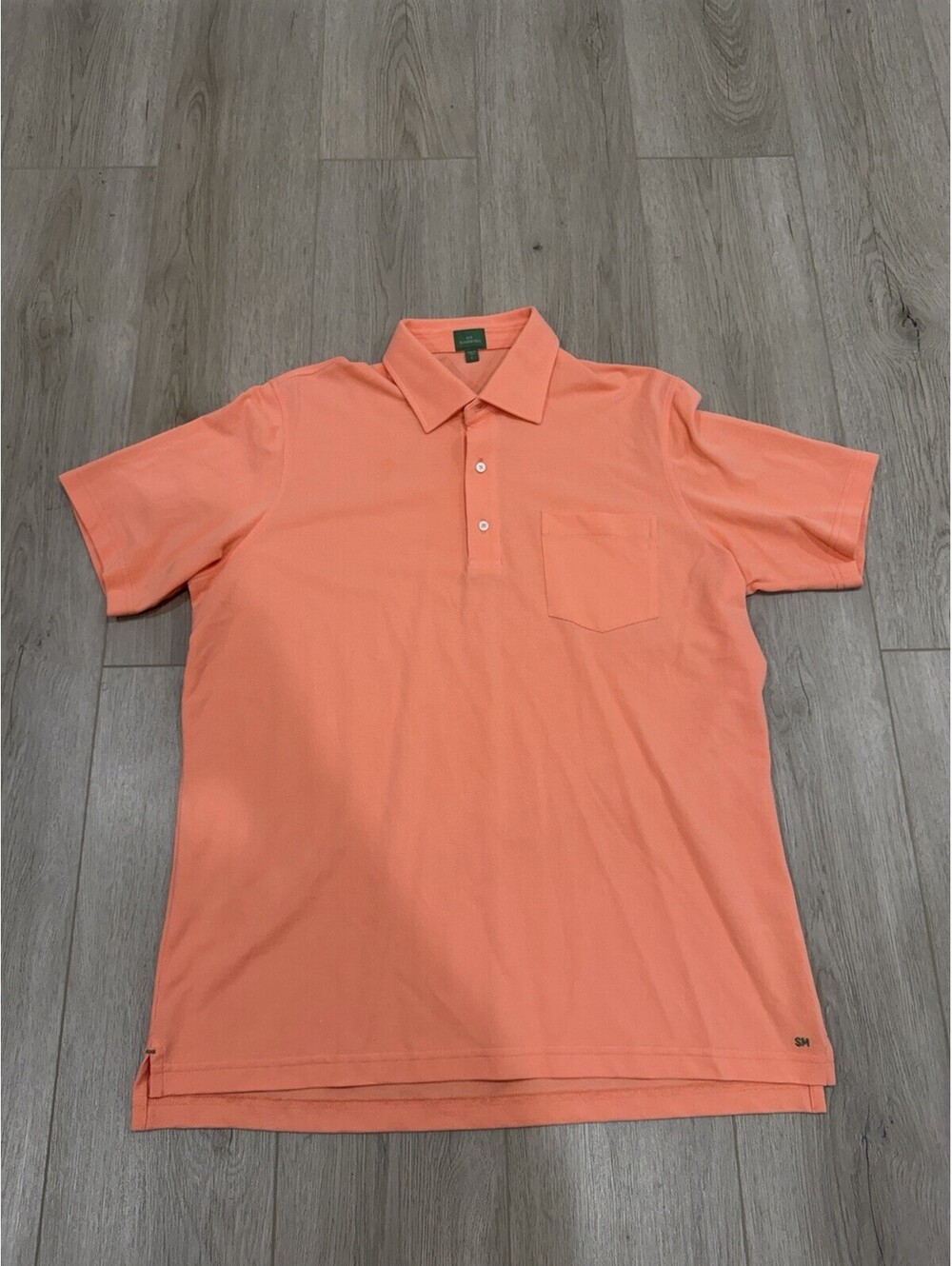 Sid Mashburn Polo Shirt Mens Large Coral Orange Pima Cotton Short Sleeve